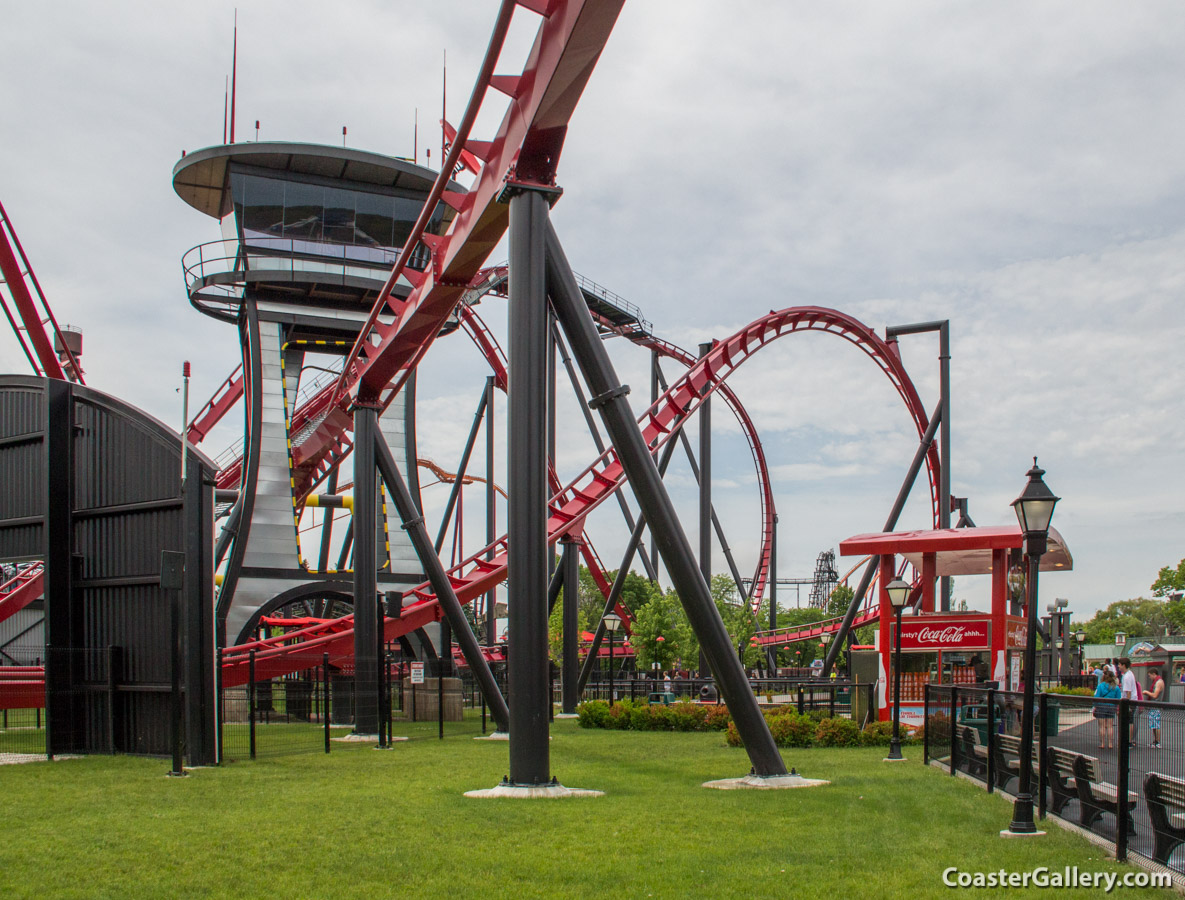 The inversions on the X-Flight roller coaster