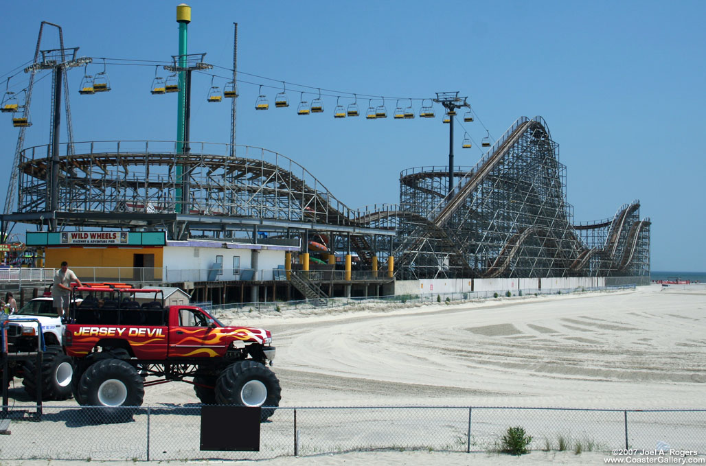 Great White roller coaster on the Atlantic Ocean beach