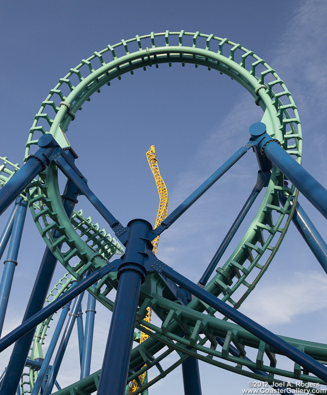 Vertical Loop on the Stinger roller coaster