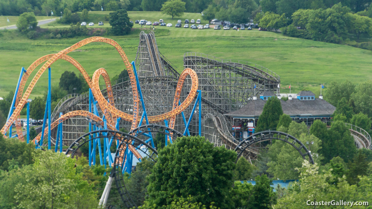 A collection of roller coasters at Hersheypark in Pennsylvania