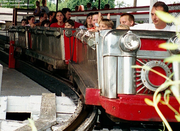 Century Flyer trains on a roller coaster