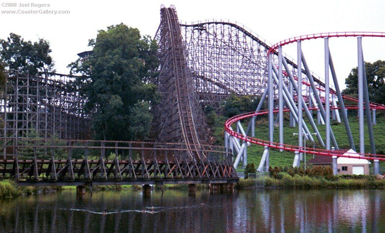 This once was the world's longest drop on a wood coaster.