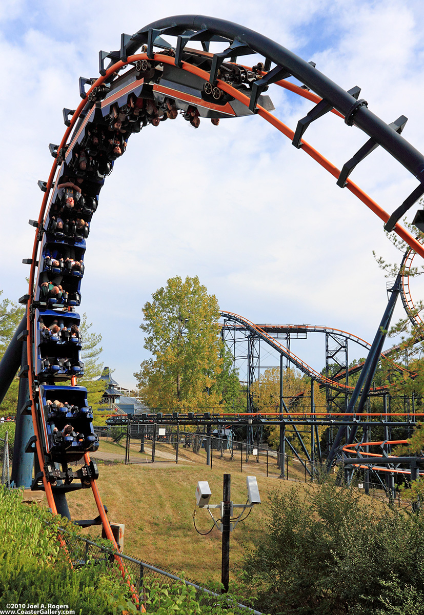 Boomerang loop on Vortex roller coaster in Kings Island