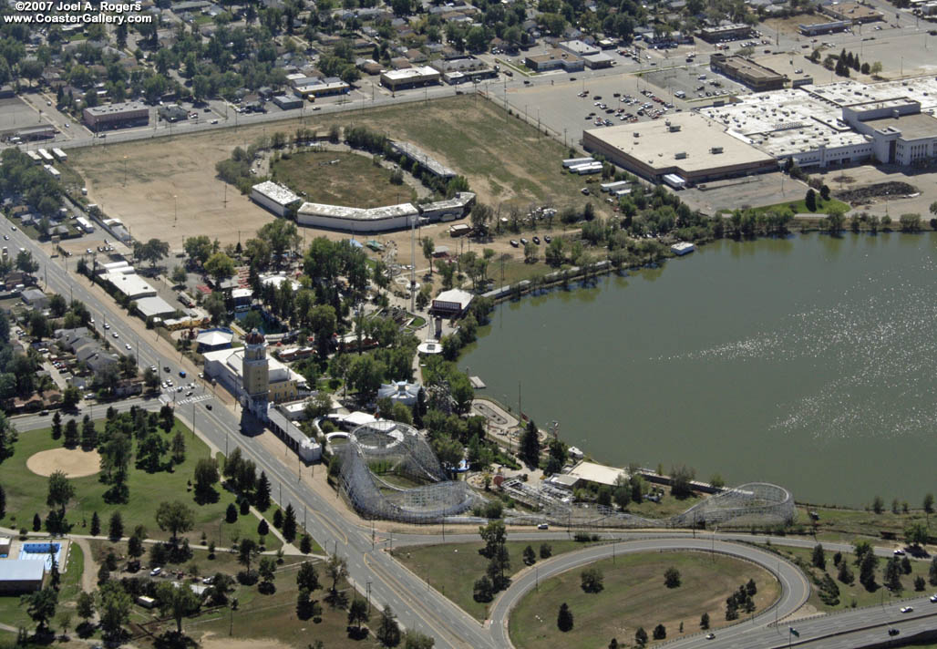 Aerial view of the Lakeside Amusement Park