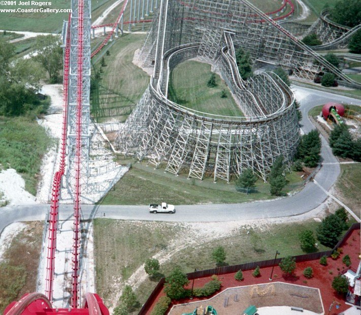 Aerial view of Timber Wolf, Mamba, And Wacky Worm