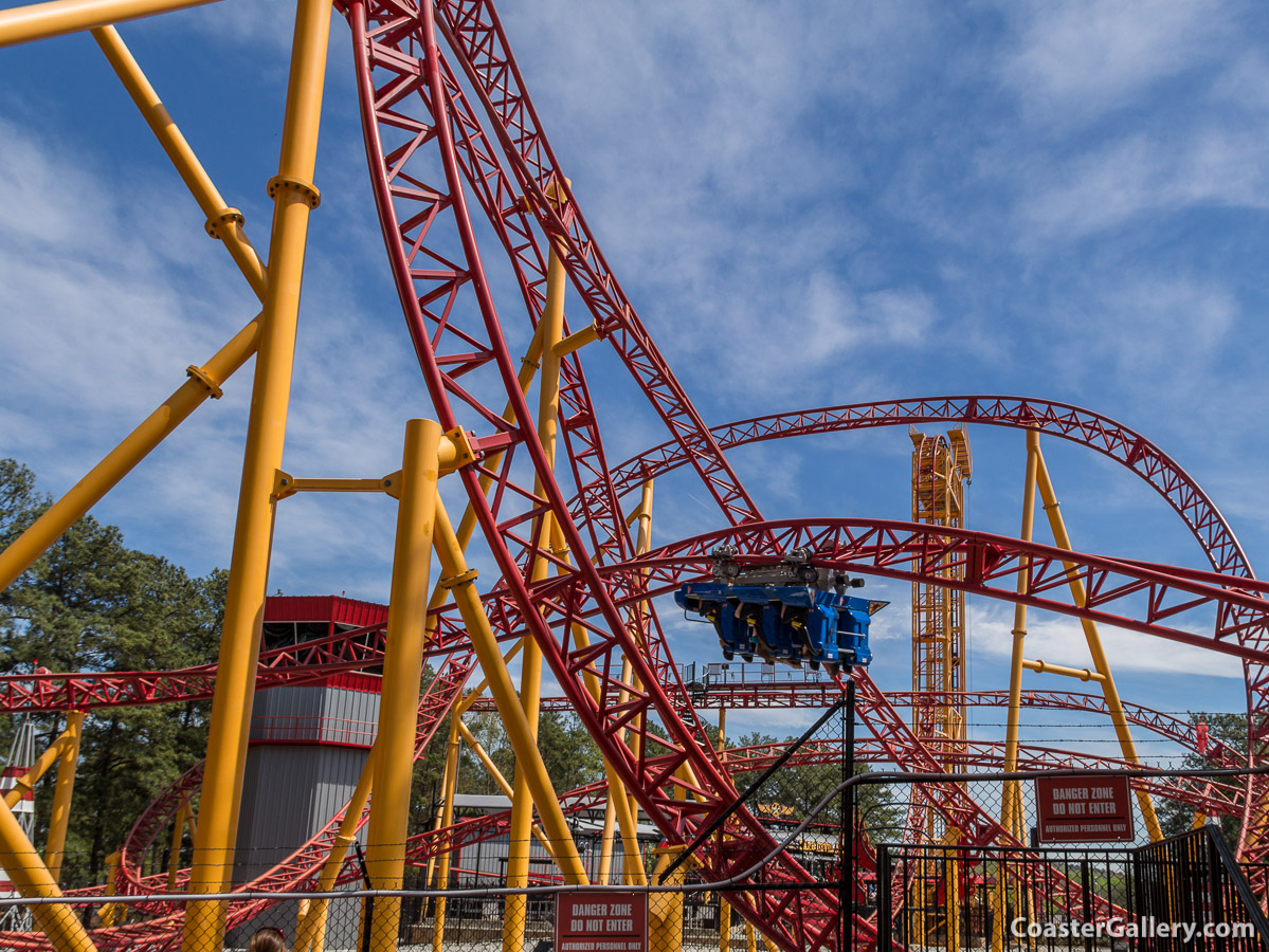 Going upside-down on a roller coaster at Six Flags