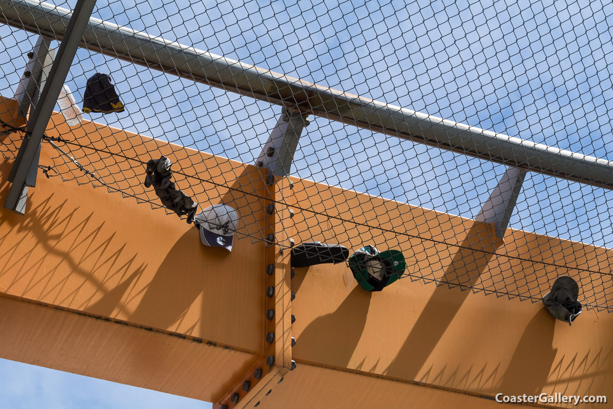 Loose items dislodged by a roller coaster