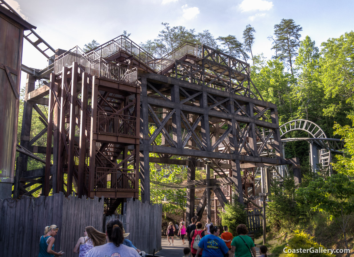 Mystery Mine indoor and outdoor roller coaster