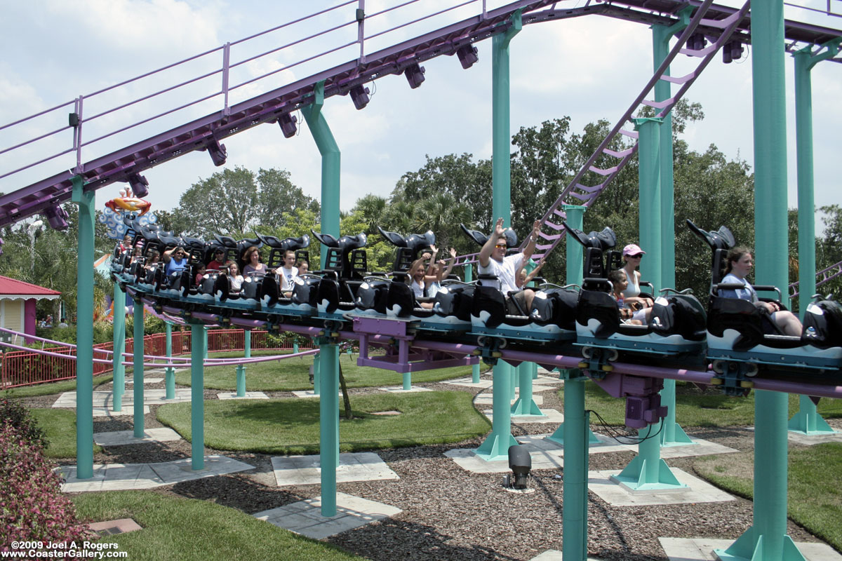 magnetic brakes used to slow a roller coaster train in Orlando