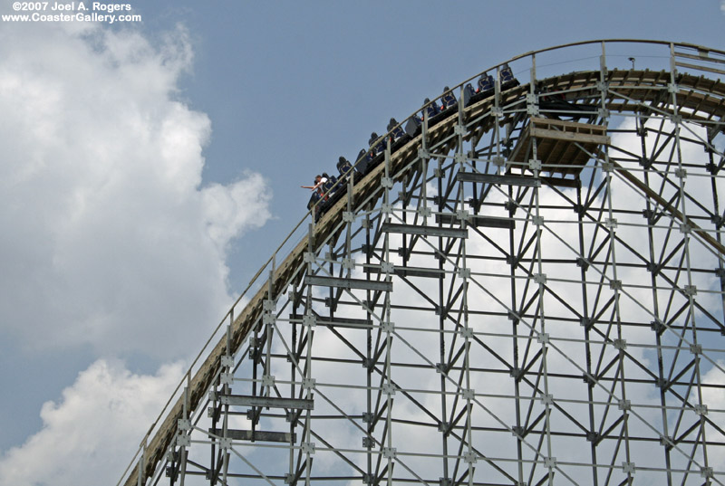 Profile view of the J2 (now Hell Cat) wooden coaster