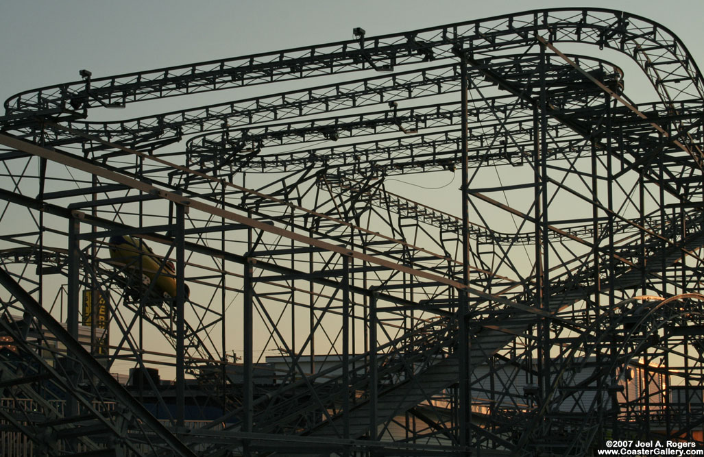 Roller Coaster at sunset
