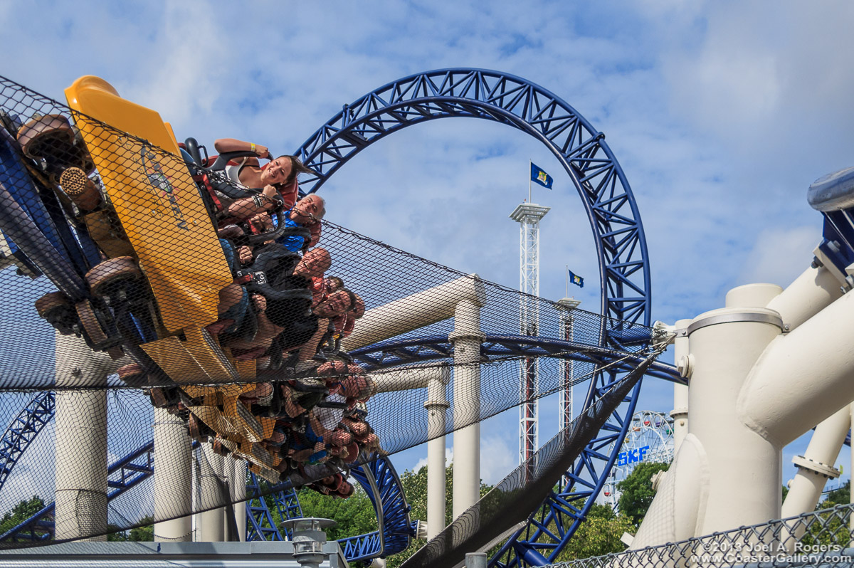 Inversion on the Kanonen roller coaster at Liseberg