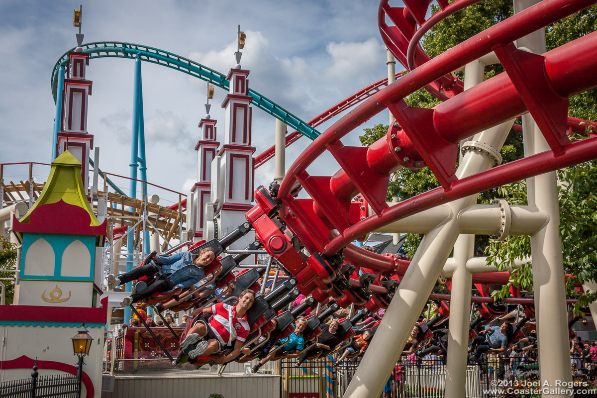 Kvasten riders in the coaster's seats.