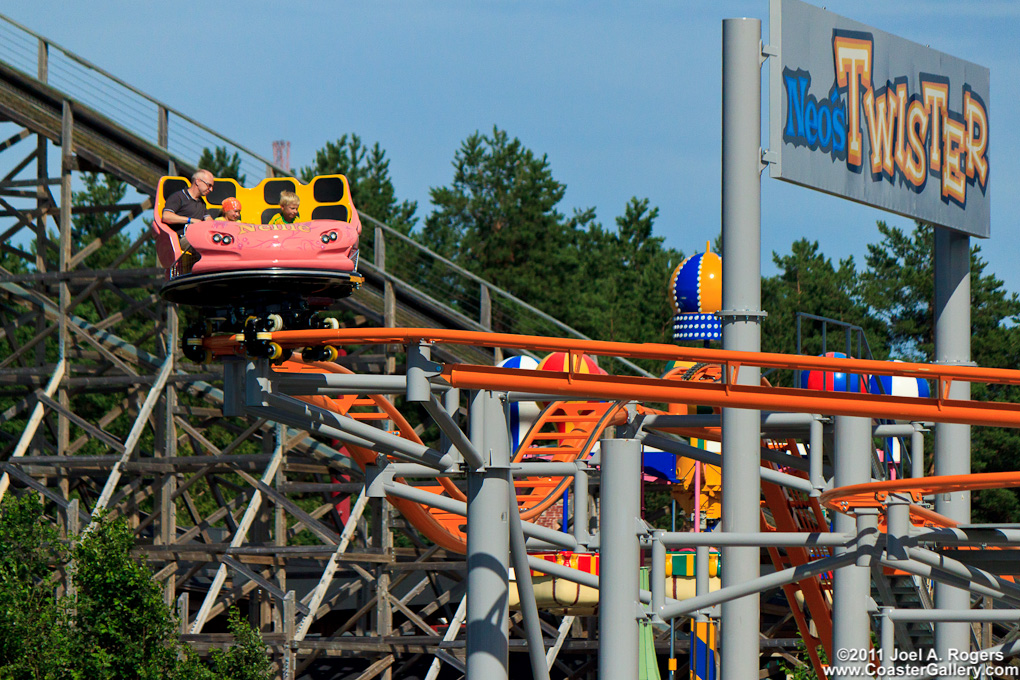 Neo's Twister spinning roller coaster at PowerPark