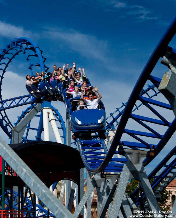 A looping and a nonlooping roller coaster