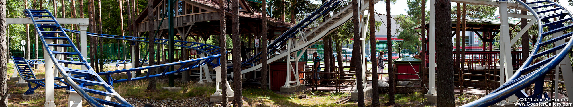 Panorama of the Mine Train roller coaster at PowerPark