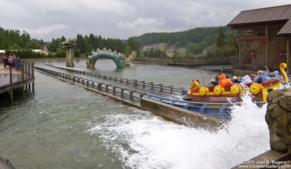 Water creature and the SuperSplash roller coaster