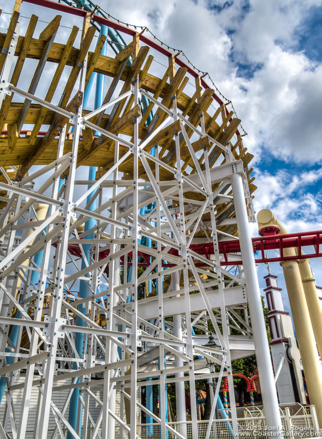 A crazy mix of three roller coasters in Stockholm, Sweden