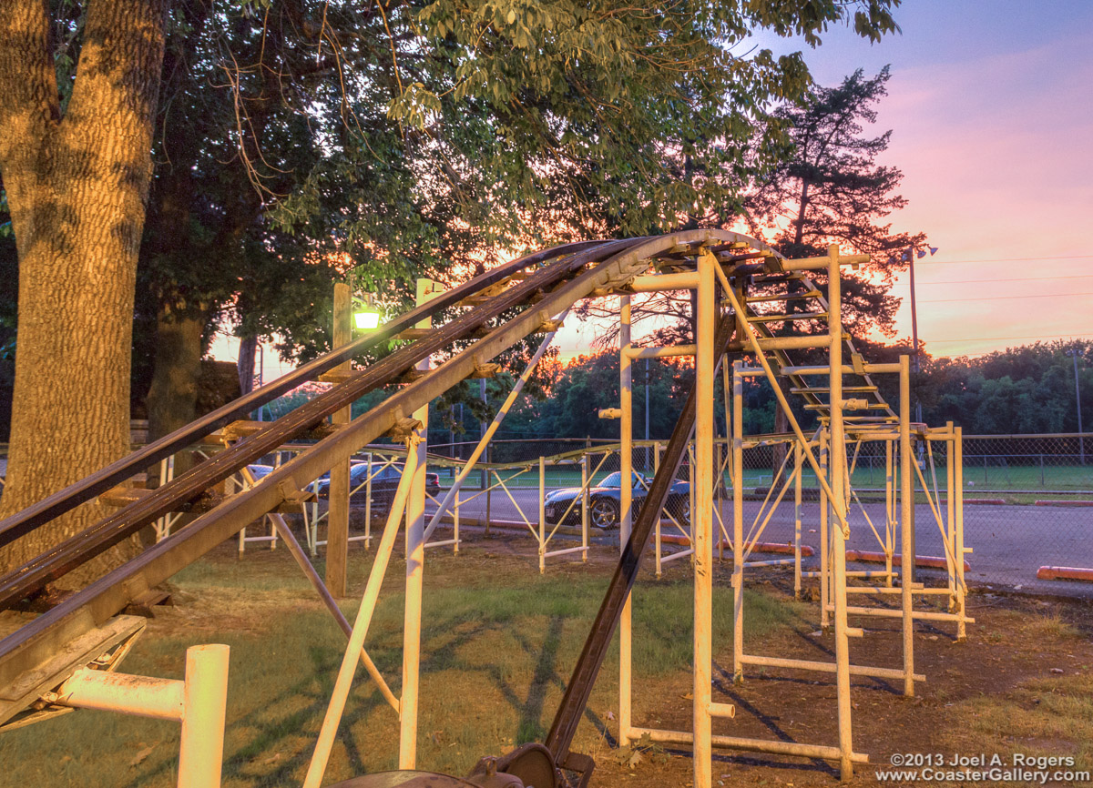 Lift hill on the Little Fire Ball roller coaster