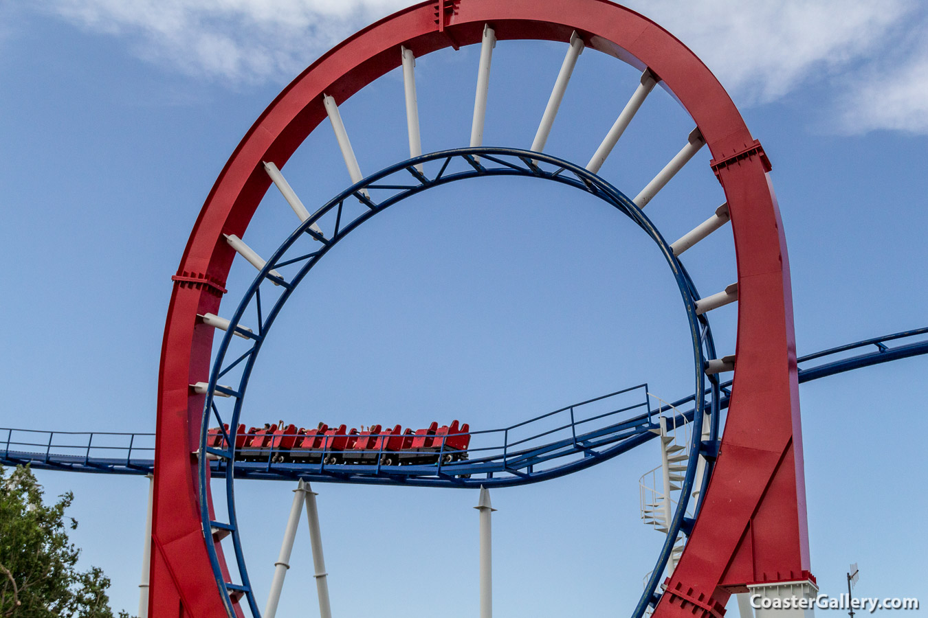 PTC train on the Texas Tornado steel roller coaster at Wonderland Park