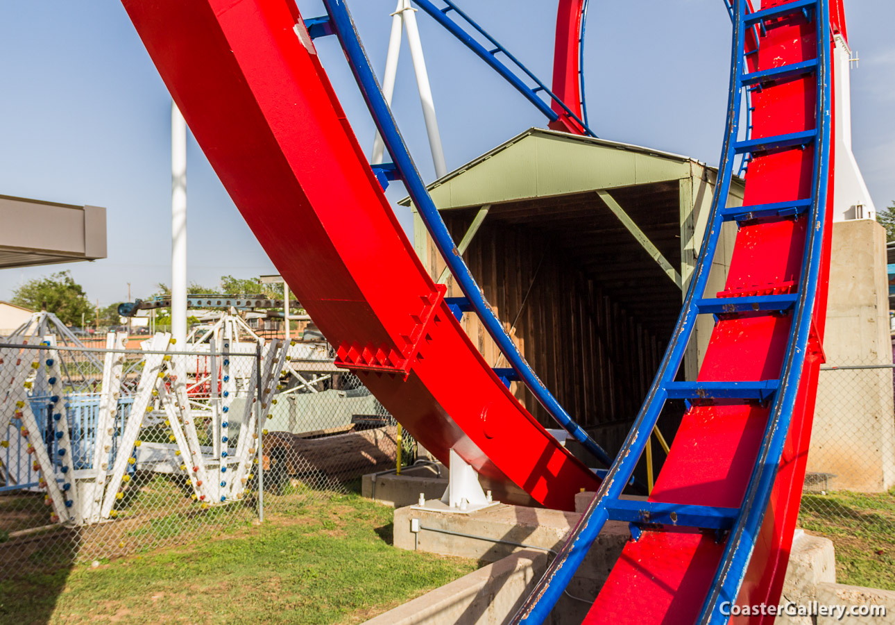 Tunnel entrance on a roller coaster in Amarillo, Texas