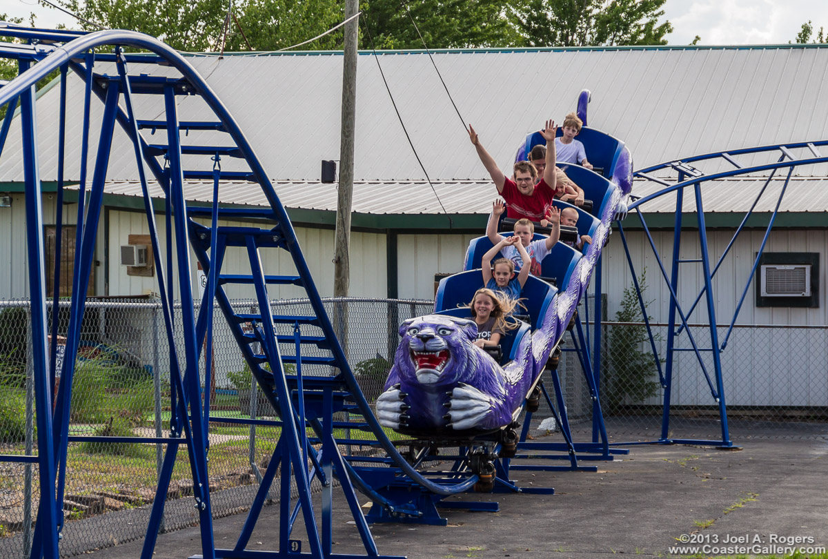 Tiger train on a roller coaster