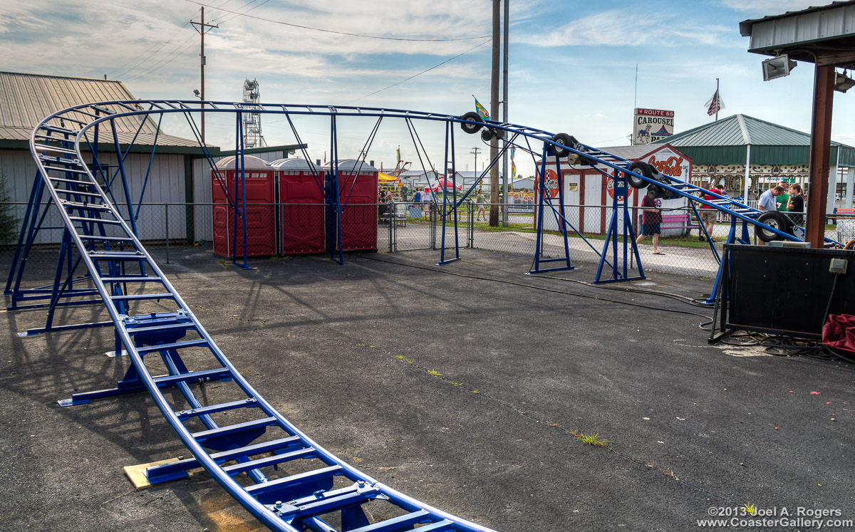 Lift hill of the Tiger Terror at the Route 66 Carousel Park