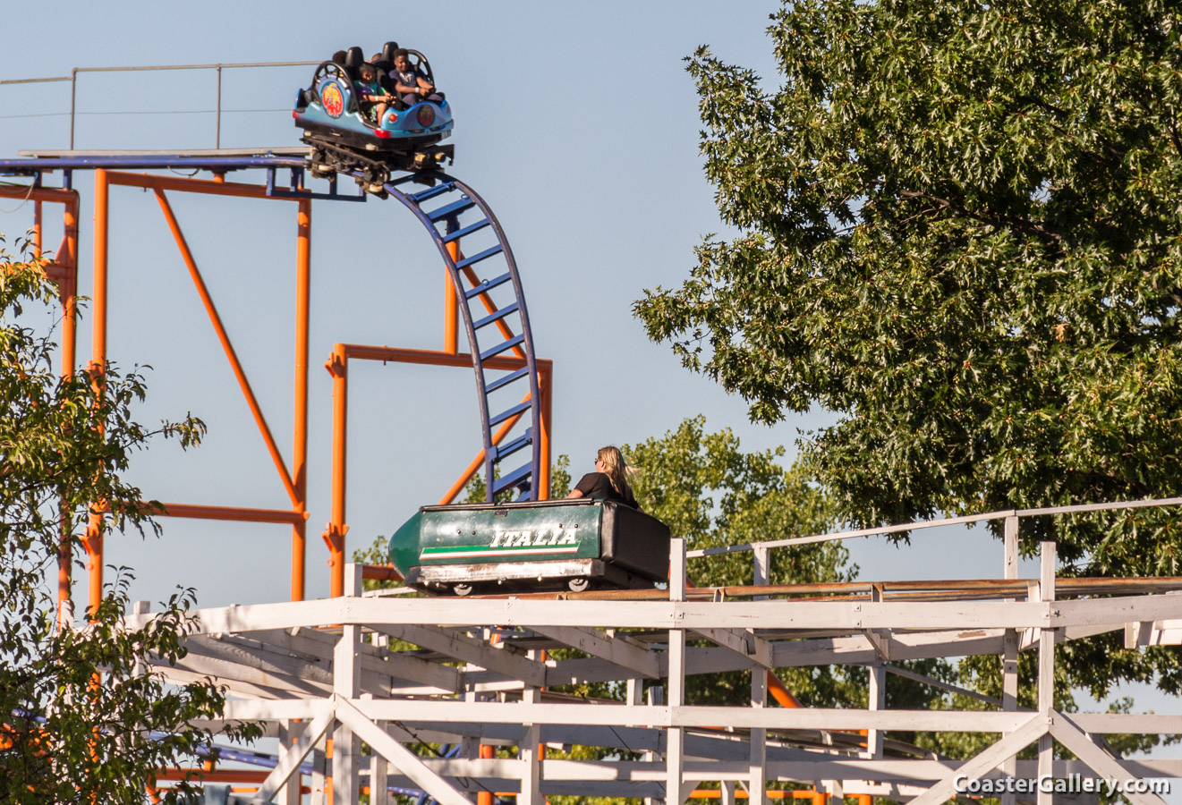 Whirlwind coaster at Seabreeze amusement park