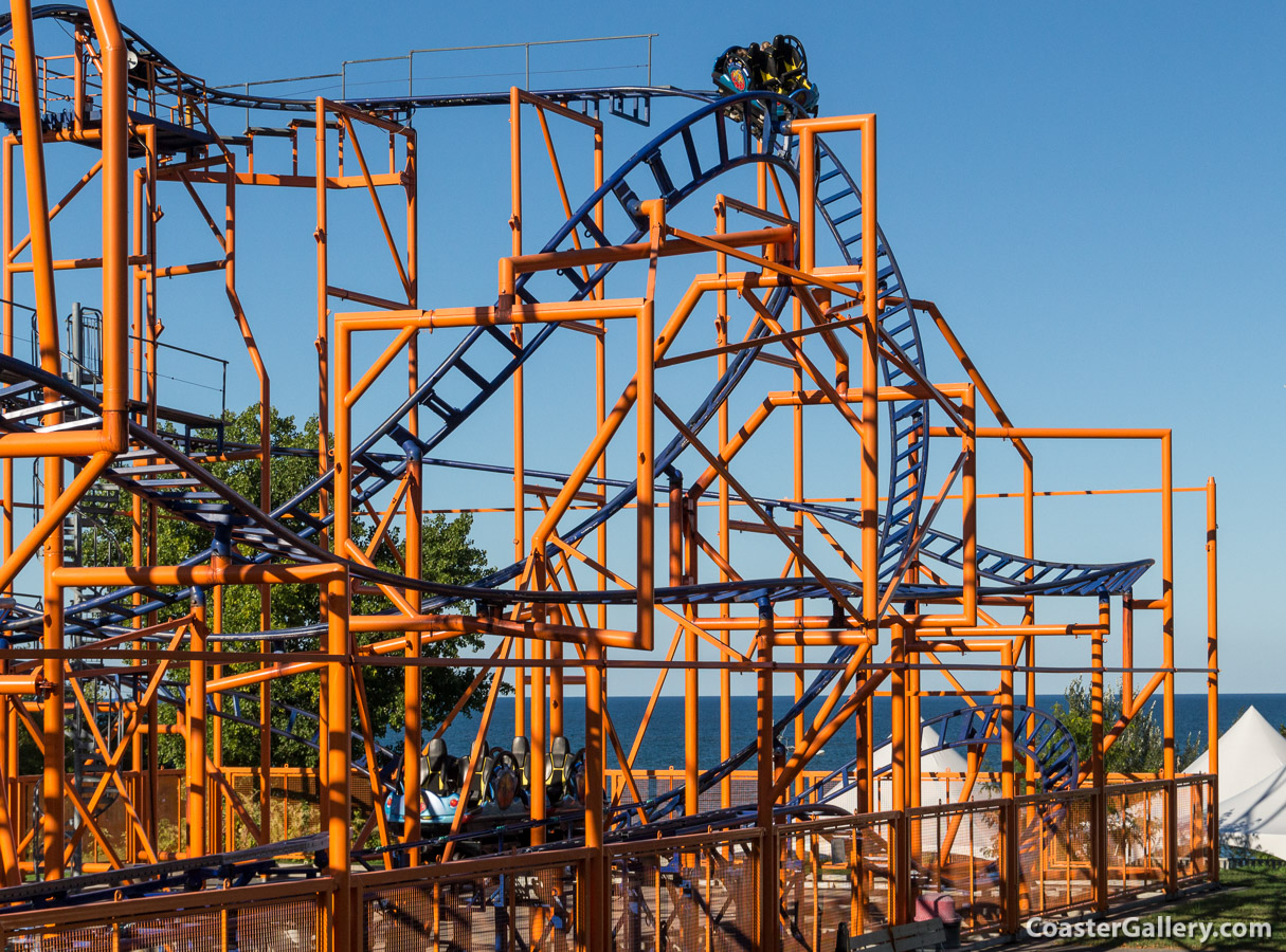 Whirlwind coaster at Seabreeze amusement park