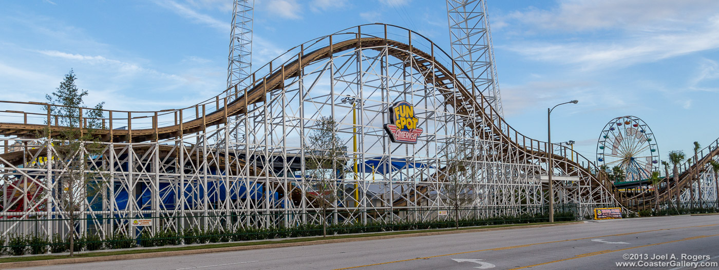 Airtime on a wooden roller coaster