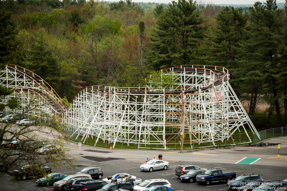 Out and back wooden roller coaster