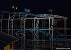 Old roller coaster at night