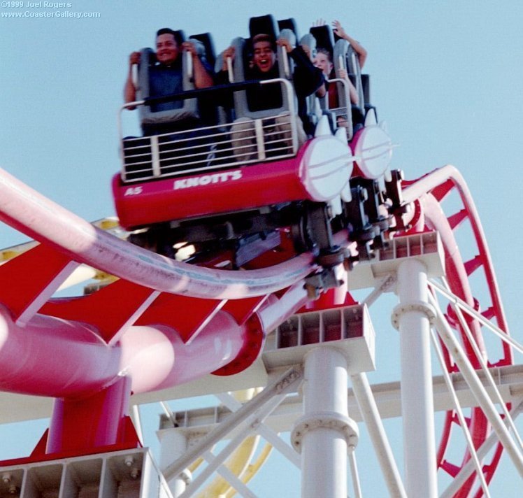 Jammer roller coaster train close-up