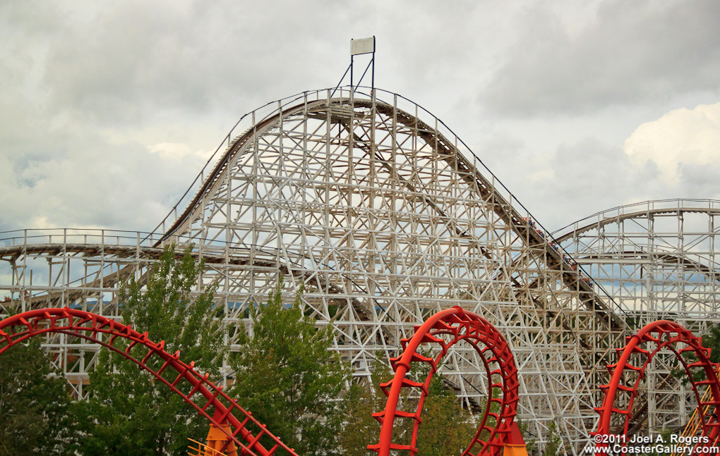 The Cyclone roller coaster built by William Cobb