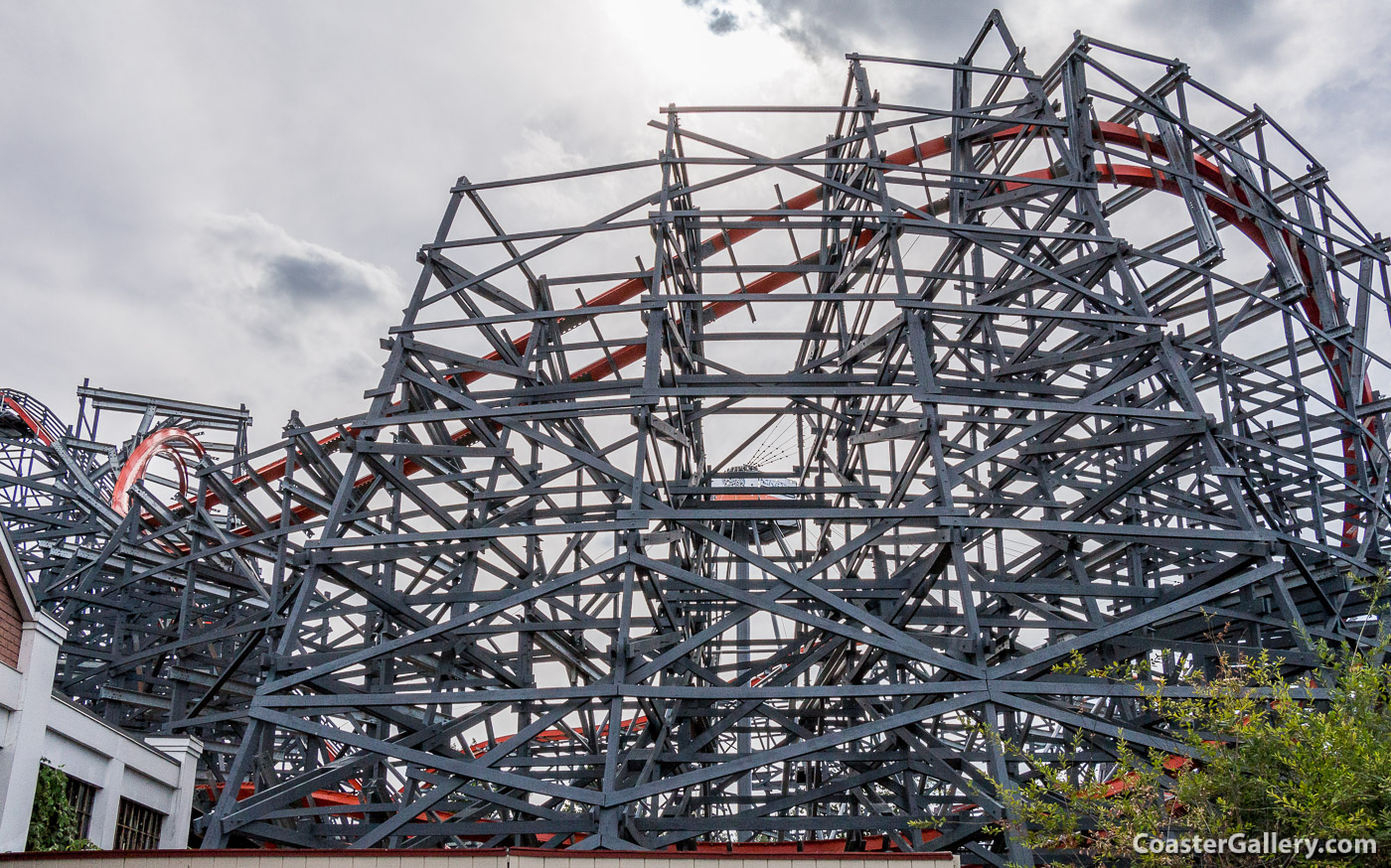 Wicked Cyclone roller coaster at Six Flags New England