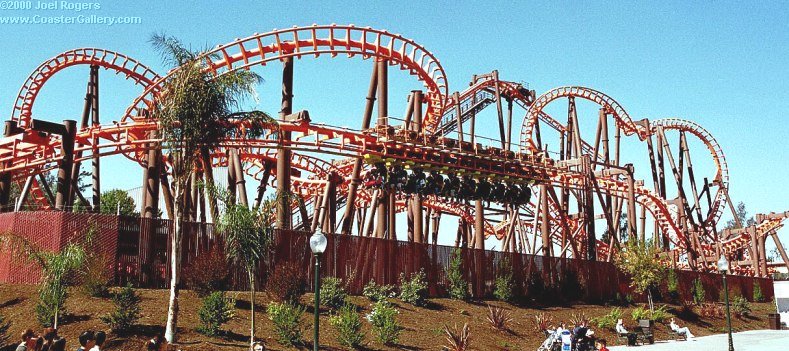 View of the Kong roller coaster