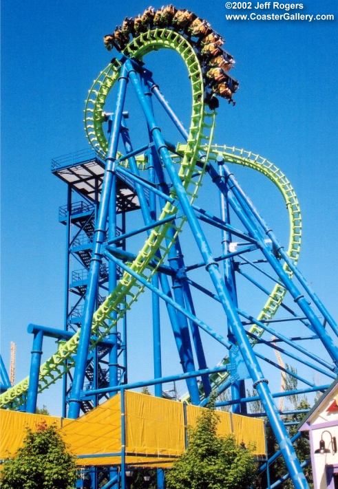 Deja Vu coaster at Six Flags Great America near Chicago Illinois