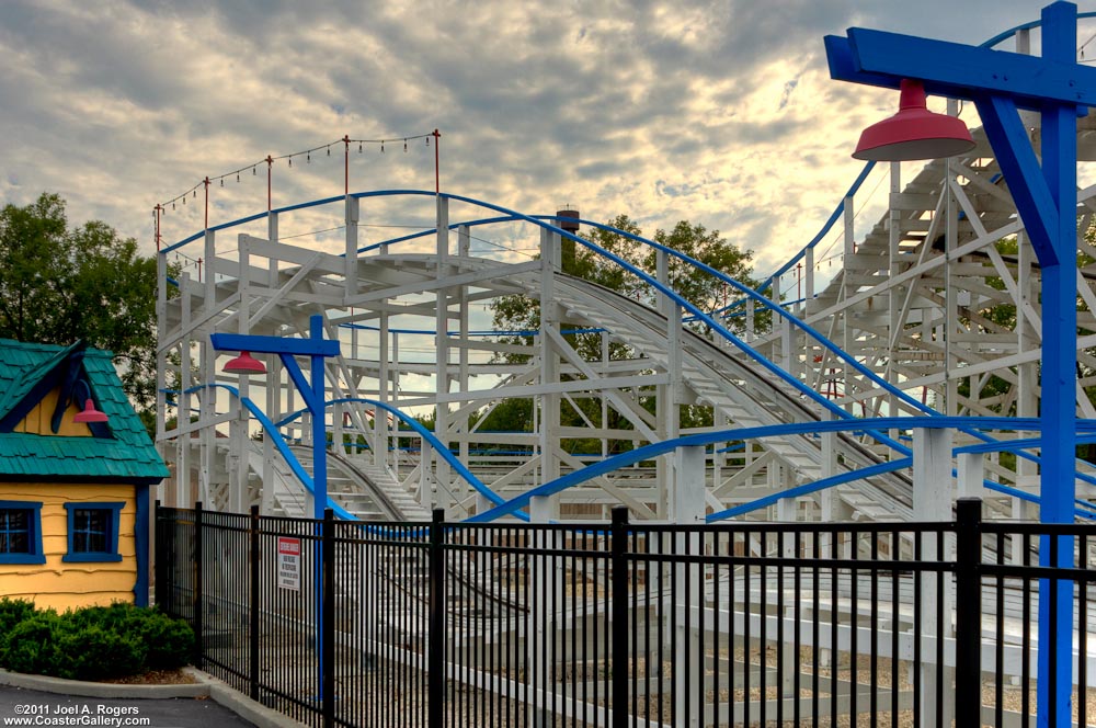 Wooden historic roller coaster