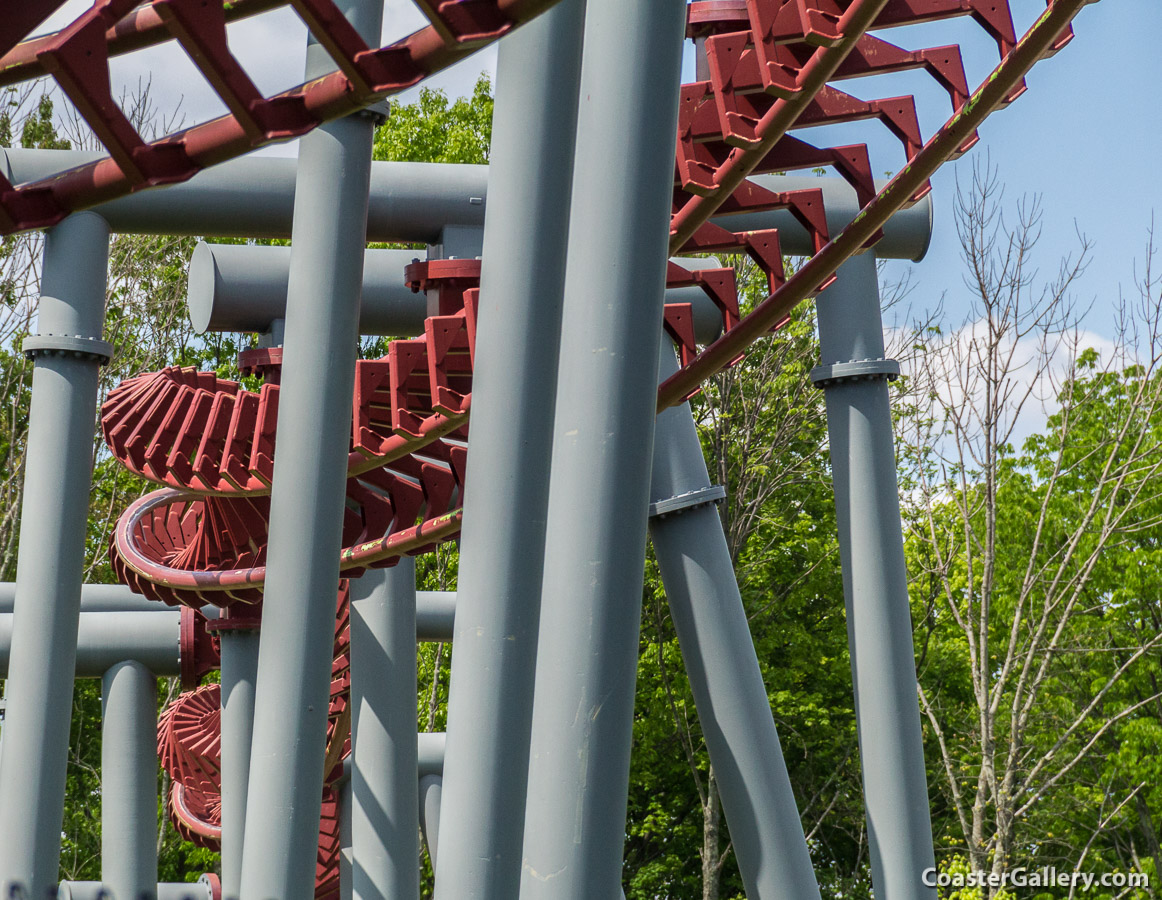 Behind the scenes tour of the Firehawk flying coaster