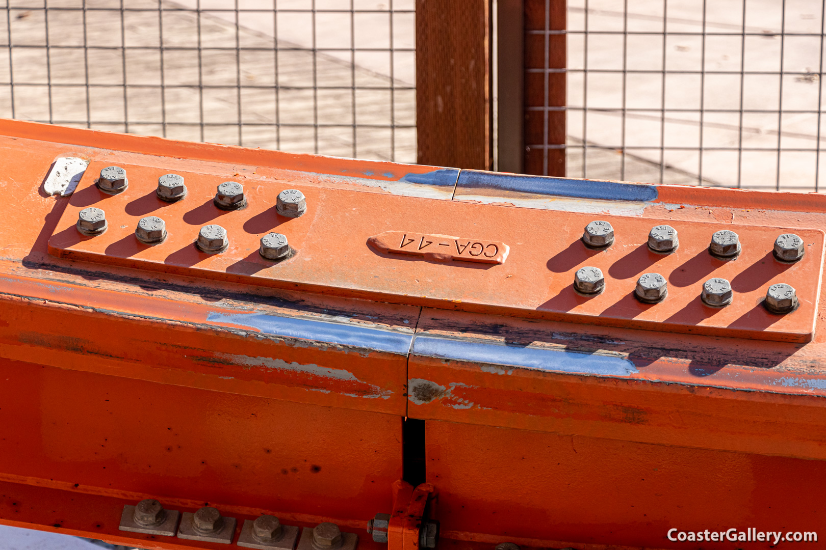 Markings on a roller coaster