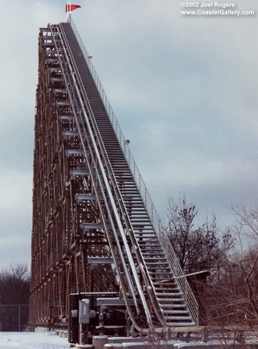 Excalibur's lift hill in the winter
