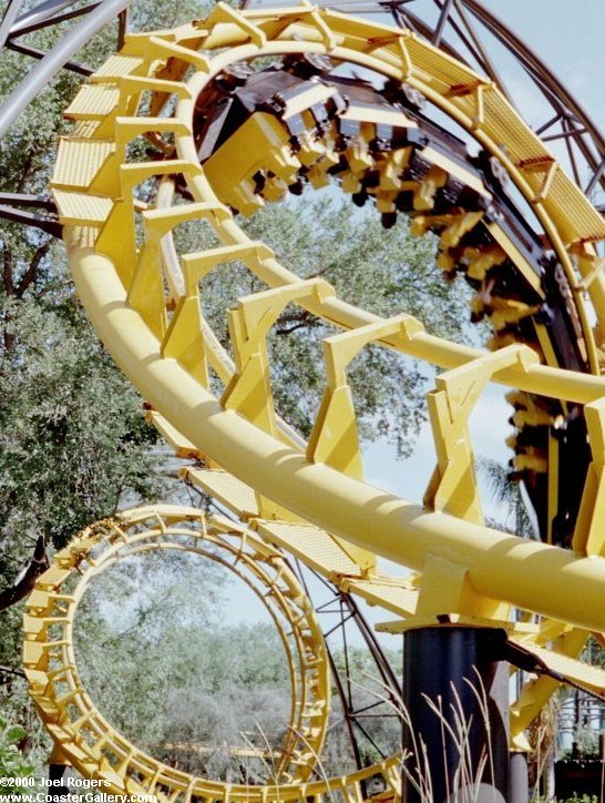 Roller coaster loops in Tampa Bay, Florida