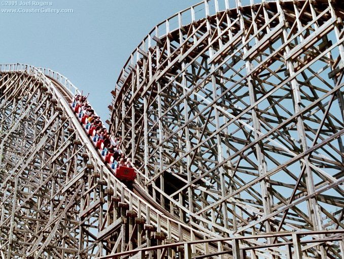 Texas Giant wooden roller coaster in Dallas, Texas