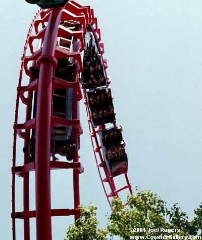 Close-up of Vekoma roller coaster