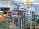 Shots of the indoor roller coaster Orange Streak at Nickelodeon Universe at the Mall of America