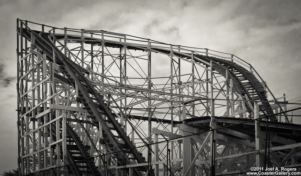 Black and white roller coaster pictures