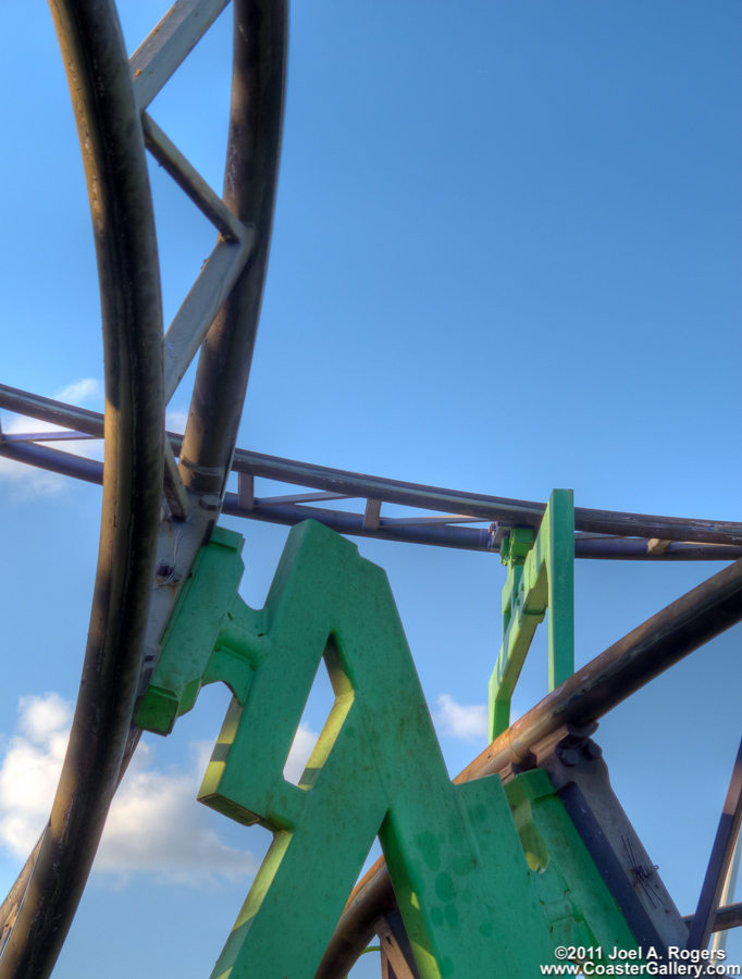 Abstract look at roller coaster parts