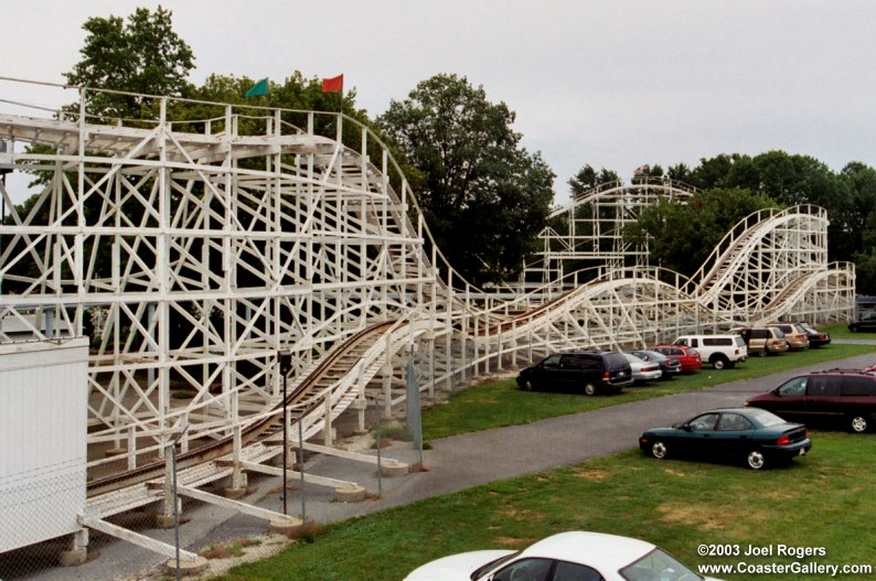 Out and back wooden roller coaster