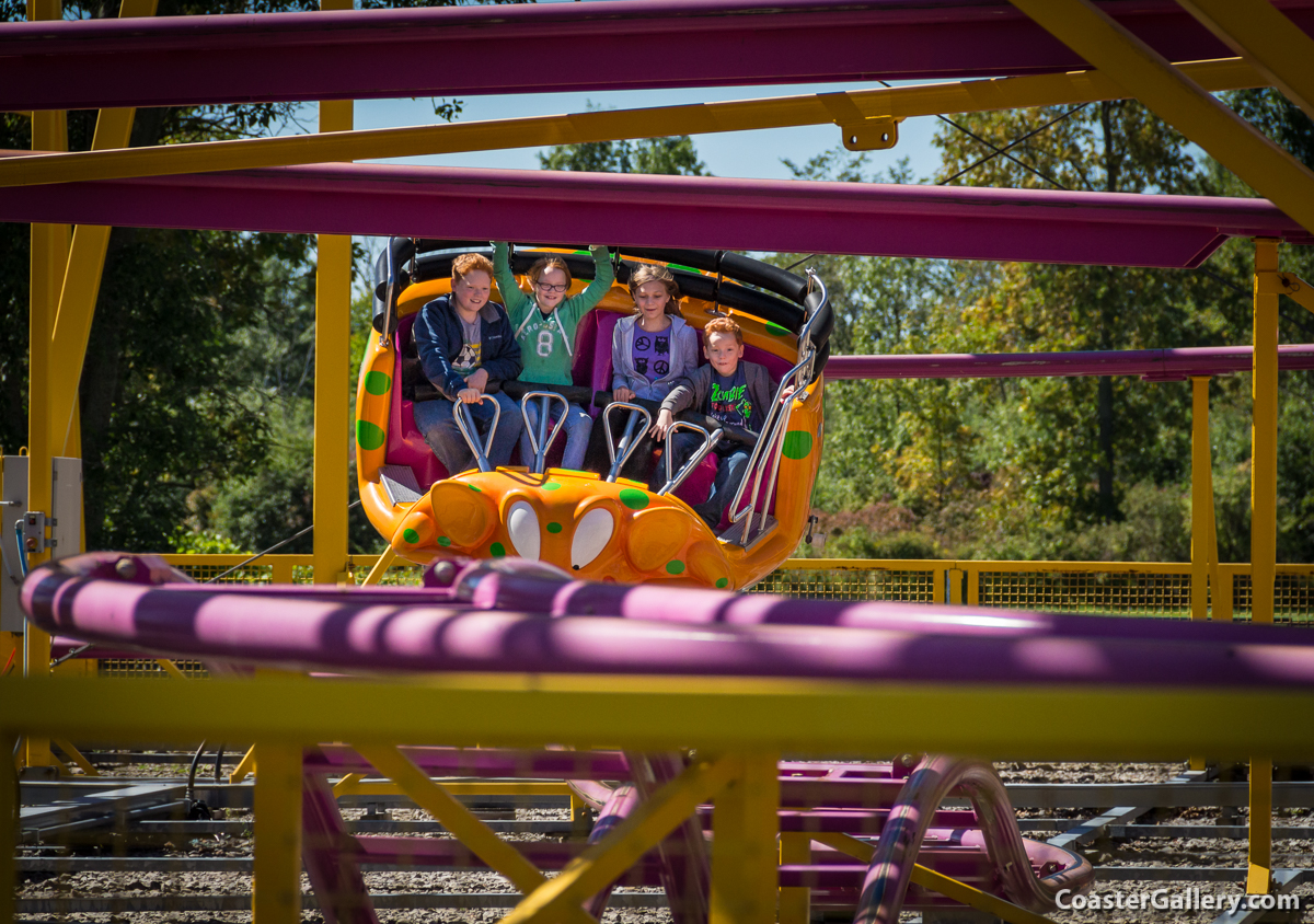 Crazy Mouse spinning roller coaster at Martin's Fantasy Island