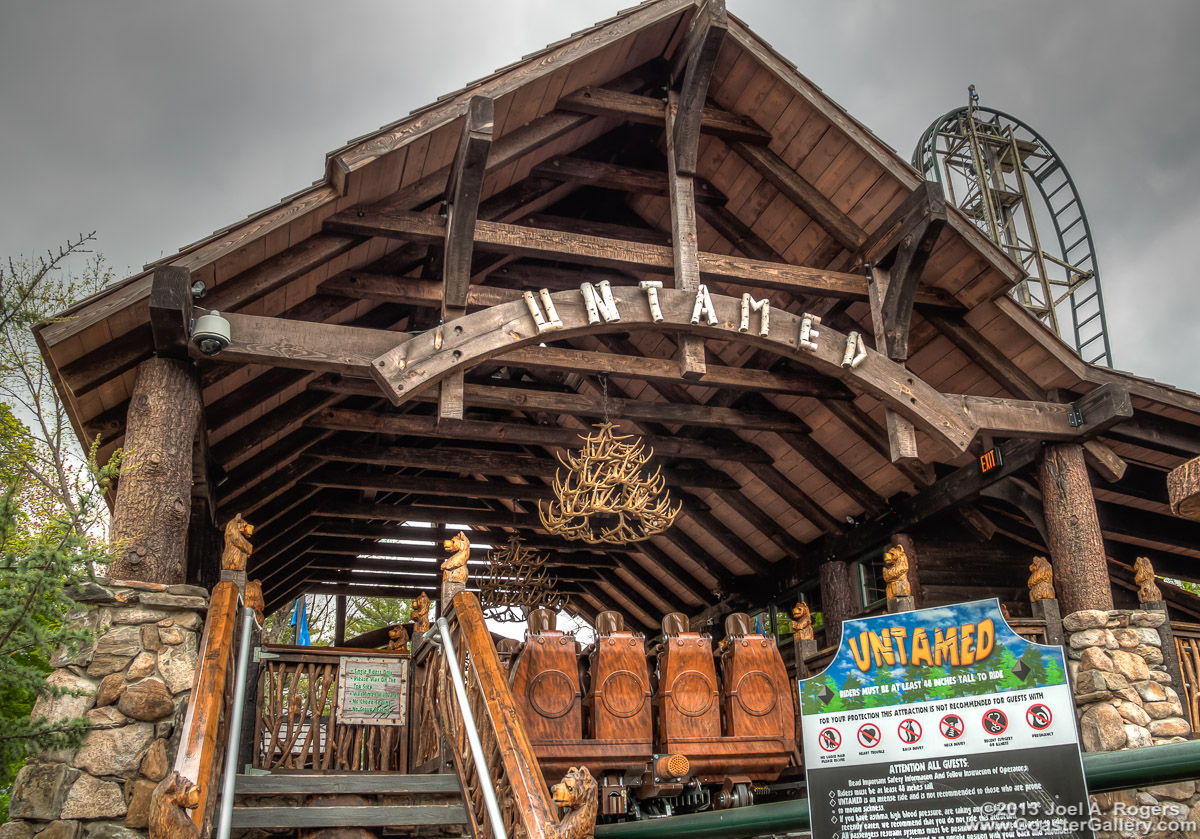 Beautiful loading platform on the Untamed roller coaster. All natural materials were used!